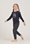 Mother & Daughter Long Sleeve Navy Blue Pajama Set, 100% Cotton, Mother and Child Pajamas Sold Separately (Socks Included) - 3