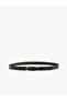 Metal Buckle Detailed Faux Leather Thin Belt - 2