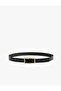 Faux Leather Belt with Metal Buckle Detail - 2