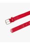 Crocodile Look Faux Leather Belt with Metal Buckle - 3
