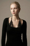 Women's Stylish Long Sleeve Black Low-Cut Blouse - 3