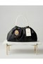 Royale Series Black Satin Pearl Handle Pleated Rose Patterned Handmade Luxury Bag, Wedding, Evening Dress, Engagement, Celebration, Daily Use.
