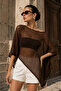 Women's Poncho with Soft and Flexible Fabric, Low Shoulder Cut, Fine Weaving, Asymmetrical Transparent Poncho - 4