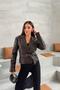 New Season Premium Women's Double-Breasted Belted Light Brown Leather Jacket