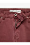 Cotton Slim Fit Buttoned Pocket Flared Crop Jean Trousers - Kick Flare Jeans - 8
