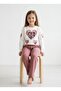 Heart Patterned Seasonal Manifest Girls' Set Top and Bottom Set Super Quality - 6
