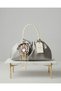 Royale Series Gray Satin Pearl Handle Pull-Strap Rose Patterned Handmade Luxury Bag, Wedding, Evening Dress, Engagement, Celebration, Daily Use.