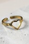 Gold Color Women's Heart Adjustable Ring - 2