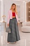 Women's Lined Tulle Long Skirt with Elastic Waist, Colorful Gradient, Comfortable Maxi Skirt - 2
