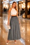 Women's Lined Tulle Long Skirt with Elastic Waist, Colorful Gradient, Comfortable Maxi Skirt - 6
