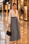 Women's Lined Tulle Long Skirt with Elastic Waist, Colorful Gradient, Comfortable Maxi Skirt - 5