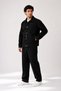 Men's Black Premium, Gabardine, Contrast Stitched Snap Fastener Oversize, Seasonal Jacket - 4