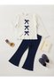 Girls' Camisole Autumn Clothing Set for Nursery & Kindergarten Stylish Bluz and Pants 3-8 Years - 2