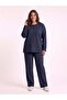 Plus size lycra modal fabric pocketed slit comfortable cut tracksuit set - 3