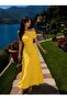 Women's Polka Dot Patterned Boat Neck Draped Dress - 6