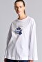 Crew Neck Printed Long Sleeve T-Shirt Tunic I6907Ax26Hs
