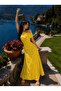 Women's Polka Dot Patterned Boat Neck Draped Dress - 7