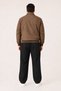 Men's Brown, Large Size, Stand Collar, Zippered, Lined, Seasonal Bomber Jacket - 5