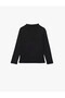 Modal Blend Long Sleeve Mock Neck Basic T-Shirt - 4