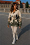 Patterned Zippered Oversize Sweatshirt – Comfortable Fit Seasonal Women's Sweatshirt - 3