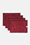 4 Pieces Star Pattern Placemats, Red - 3