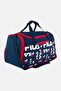 Men Brand Logo Duffle Bag, Navy Blue - 2