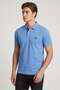 Men Regular Fit Embroidered Logo Short Sleeve Polo Shirt, Blue - 3