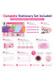 School and Office Supply Set: Notebook, Pencils, Cartoon-Design Stapler, Binder Clips, Versatile Paper Clips, Eraser, and Sharpener, [Portable Stationery Set for Children Student] - 3