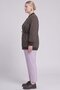 College Collar Shawl Pattern Jacket Dark Brown - 3