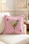 Playing Card Ace of Spades Olive Cocktail Glass Motif Fringed Cushion Cover - 2