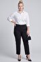 Çima Stitched Fabric Trousers Black