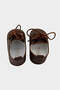 Lace-Up Genuine Leather First Step Shoes Brown - 4