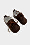 Lace-Up Genuine Leather First Step Shoes Brown - 5