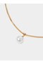 Gold Tone Pearls Embellished Pendant Necklace and Hoop Earrings Set - 4