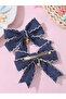 Set of 2 - Heart Decor Bow Hair Clips - 3