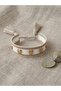 White and Gold Heart Embellished Woven Bracelet - 5