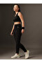 Black Solid High-Rise Textured Activewear Leggings - 2