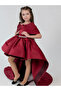 Burgundy Off Shoulder High-Low Dress - 4