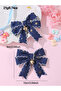 Set of 2 - Star Print Bow Hair Clips - 4