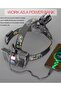 مصباح أمامي LED قوي XHP100 مزود ببطارية، قابل للتكبير، قابل لإعادة الشحن عبر منفذ USB، عالي الطاقة، مقاوم للماء - 4
