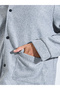 Grey Solid Classic Snap Button Workwear Jacket - 4