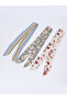 Set of 3 - Floral Striped Hair Ties - 3