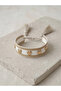 White and Gold Heart Embellished Woven Bracelet - 3