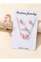 Pink Strawberry Jewelry Set - Necklace, Bracelet, Ring and Earrings - 6