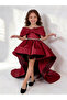 Burgundy Off Shoulder High-Low Dress