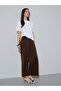 White Solid Side Waist Drawstring Casual Knit Top - 2