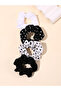 Set of 4 - Color Block Dot Pattern Dots Hair Tie Set