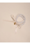 Multistrand Faux Pearl Bracelet with Heart and Bow Charms - 4
