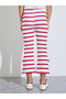 Girls Off White Striped Side Site Cropped Leggings with Bow Detail - 4