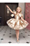 Girls Off Shoulder Bow Sleeve Dress - 5